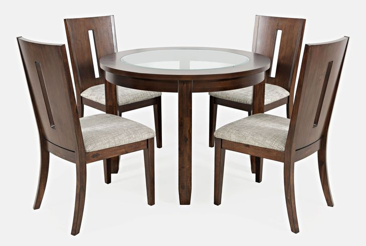 Urban Icon Merlot and Gray Upholstered 5 Piece Dining Set