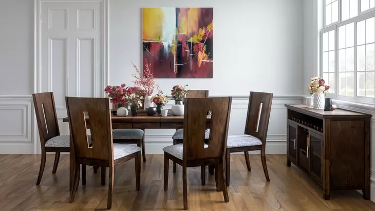 Urban Icon Brown and Gray Upholstered 7 Piece Dining Set