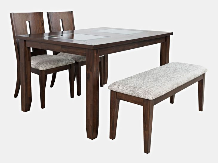 Urban Icon Merlot and Gray Upholstered 4 Piece Dining Set with Bench