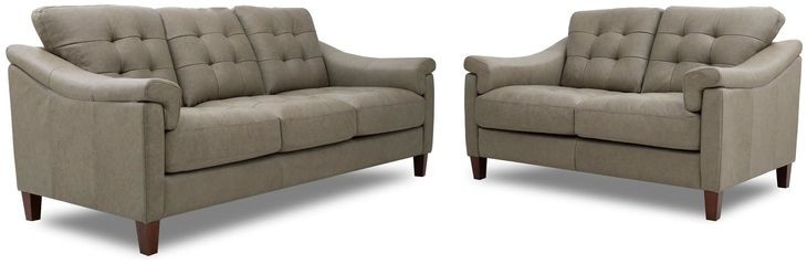 Emerson Green Pea Leather Living Room Set