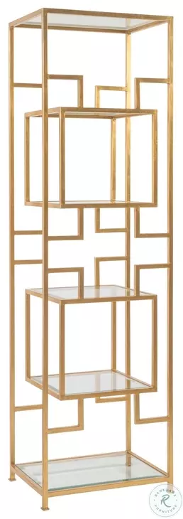 Metal Designs Gold Leaf Suspension Slim Etagere