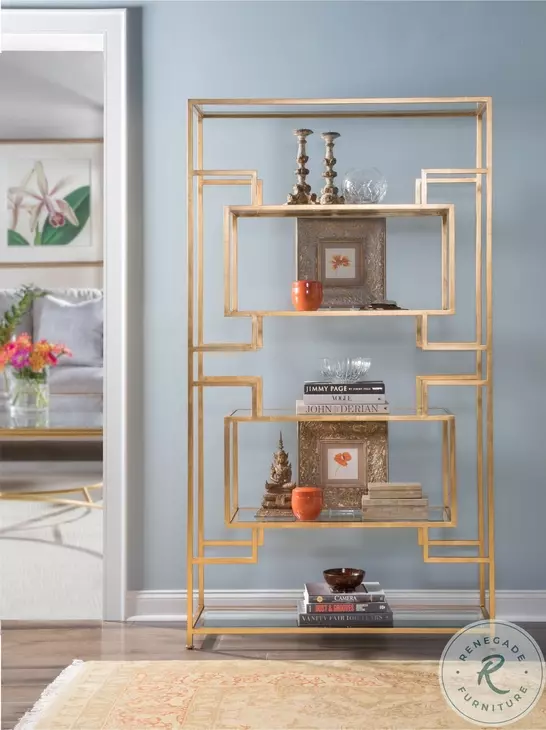 Metal Designs Gold Leaf Suspension Etagere