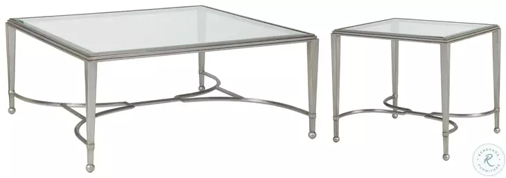 Metal Designs Silver Leaf Sangiovese Square Cocktail Table