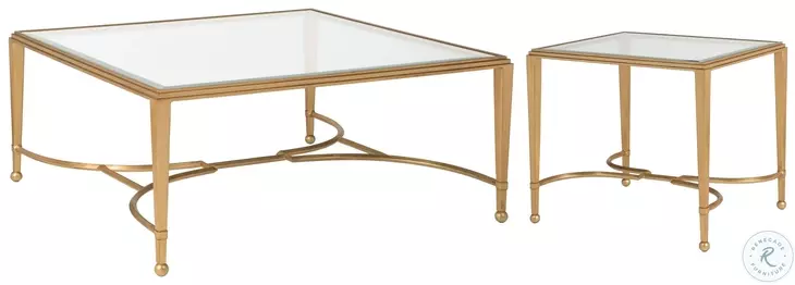 Metal Designs Gold Leaf Sangiovese Square Occasional Table Set