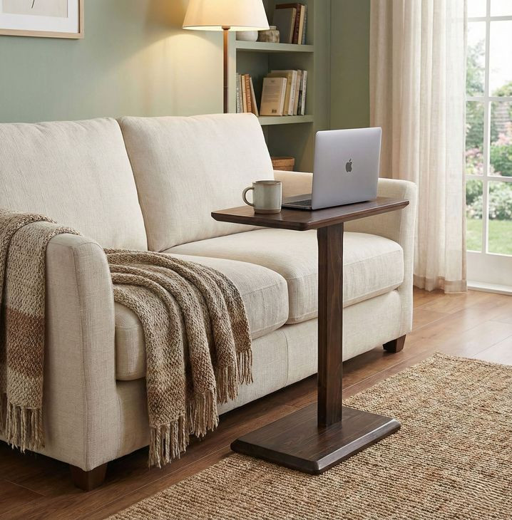 Maven Walnut Rectangular Laptop Table