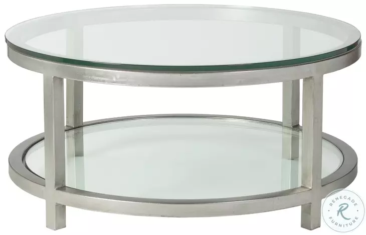 Metal Designs Silver Leaf Per Se Round Cocktail Table