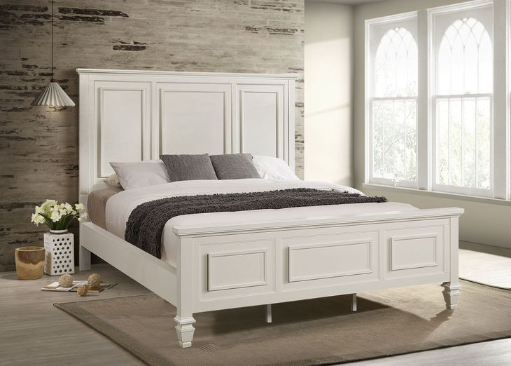 Sandy Beach Cream California King Panel Bed