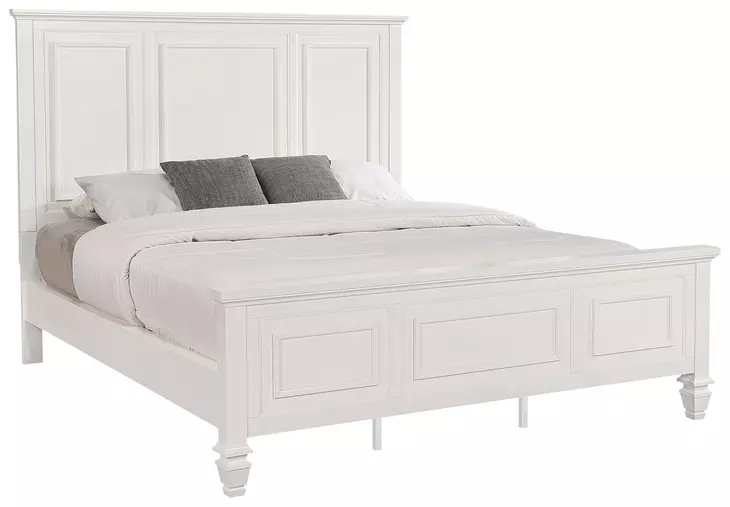 Sandy Beach Cream California King Panel Bed
