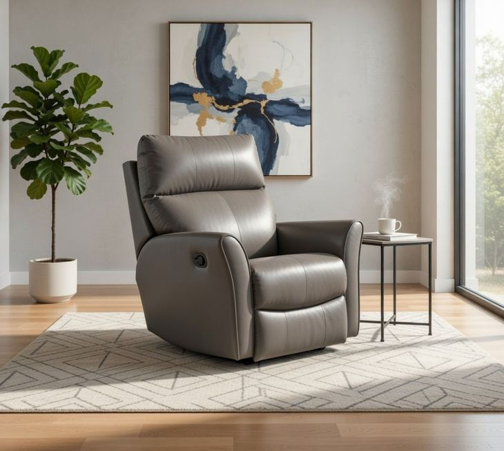 Stardust Valentino Granite Leather Wall Hugger Recliner