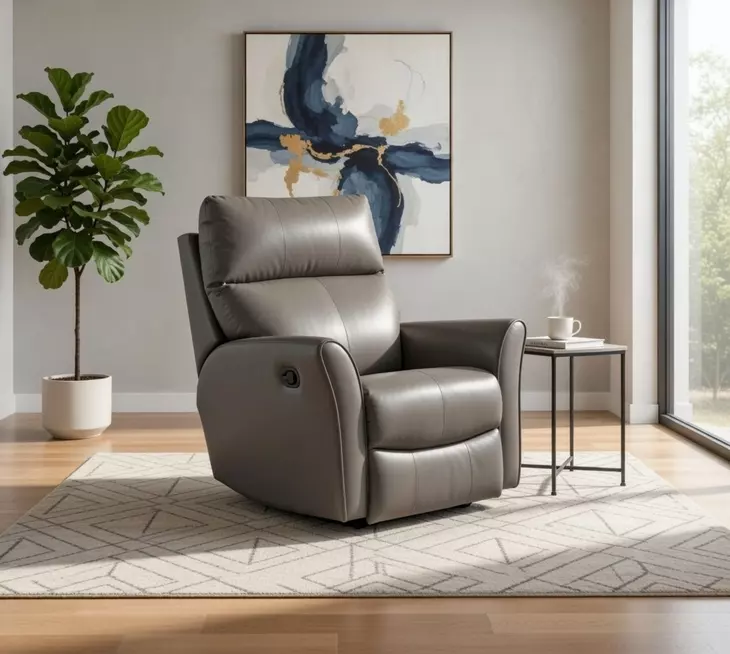 Stardust Valentino Granite Leather Wall Hugger Recliner