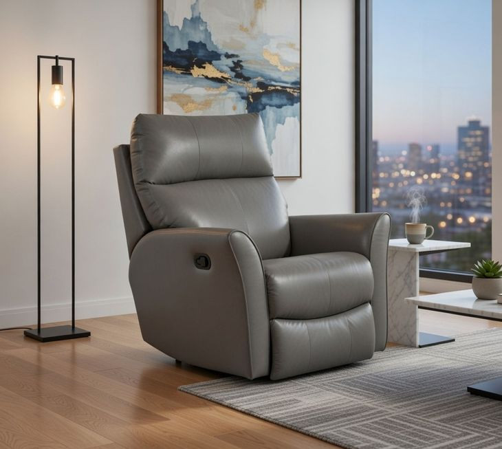 Stardust Valentino Granite Leather Wall Hugger Recliner