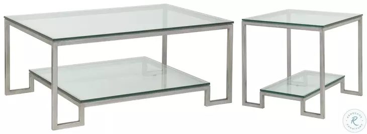 Metal Designs Silver Leaf Bonaire Rectangular Occasional Table Set