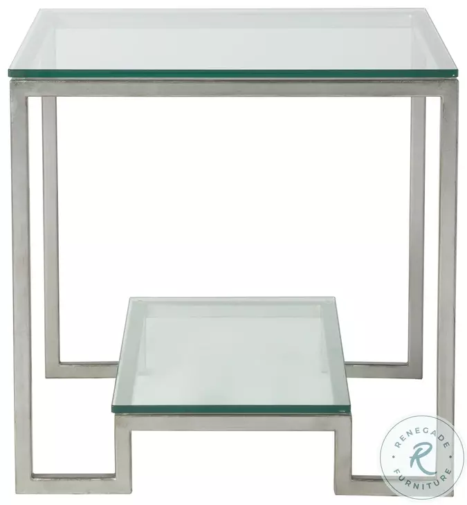 Metal Designs Silver Leaf Bonaire Square End Table