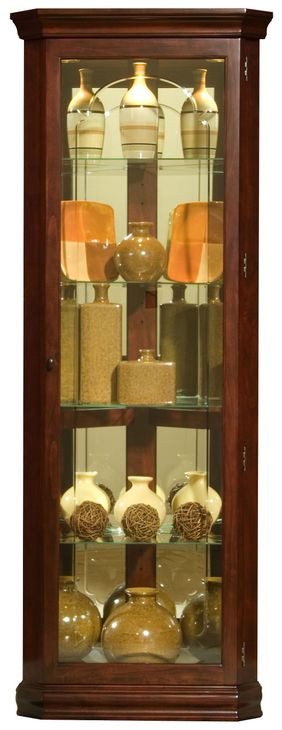 20205 Victorian Cherry Corner Curio Cabinet