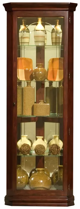 20205 Victorian Cherry Corner Curio Cabinet