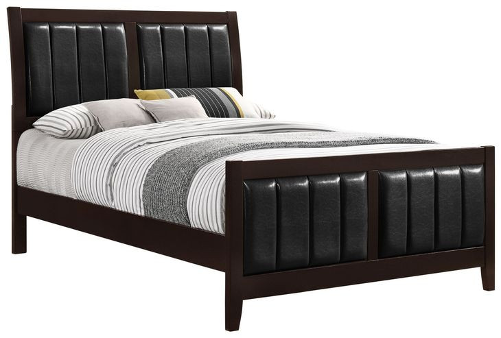 Carlton Black California King Upholstered Panel Bed