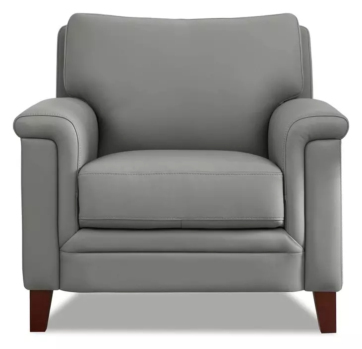 Wendover Silver Leather Upholstered Accent Chair