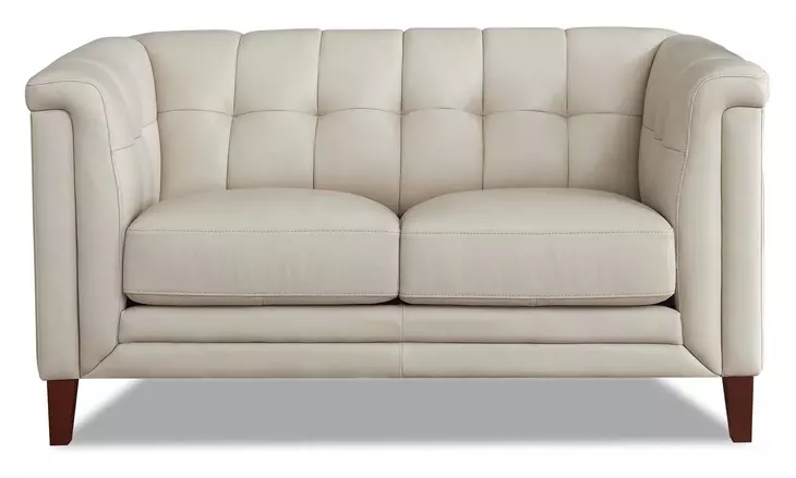 Elric Vanilla Leather 62" Loveseat