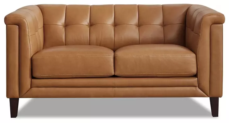 Elric Cognac Leather 62" Loveseat