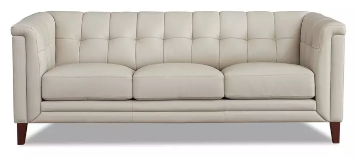 Elric Vanilla Leather 84" Sofa