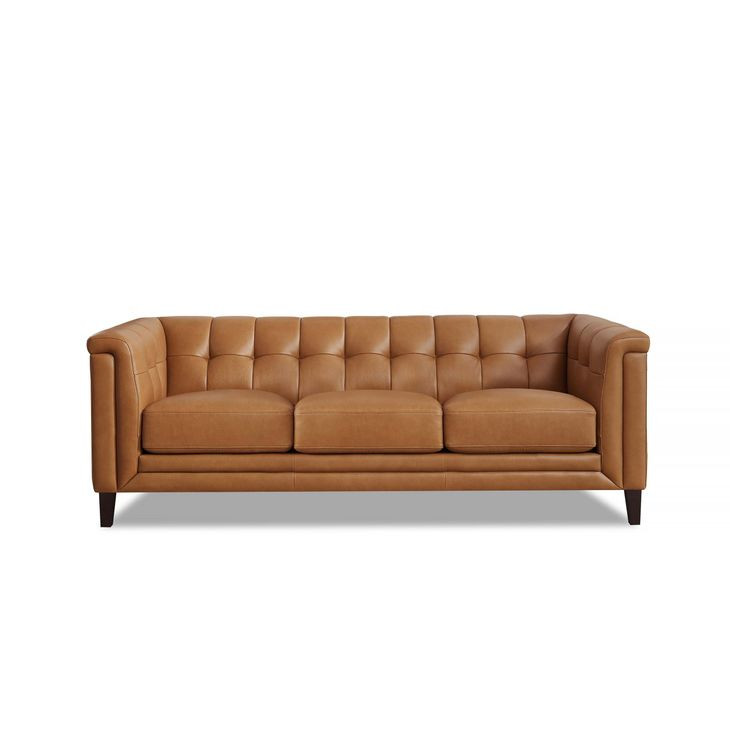 Elric Cognac Leather 84" Sofa