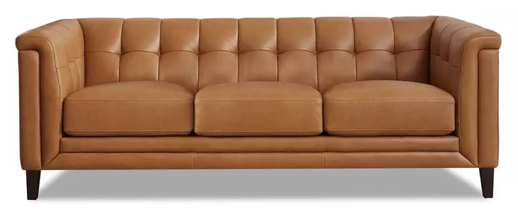 Elric Cognac Leather 84" Sofa