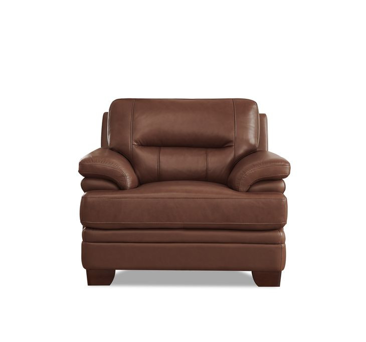 Calizor Pecan Leather Upholstered Lounge Chair