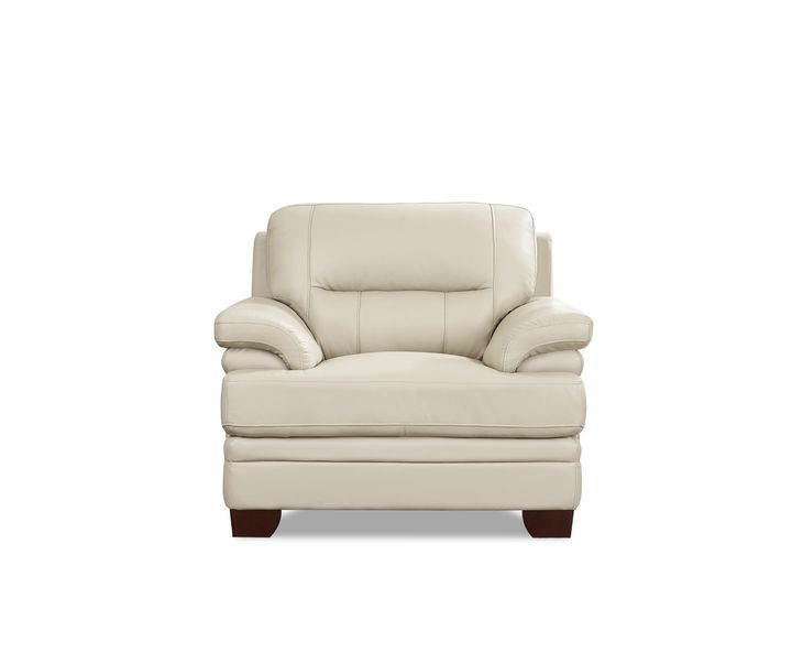 Calizor Vanilla Leather Upholstered Lounge Chair