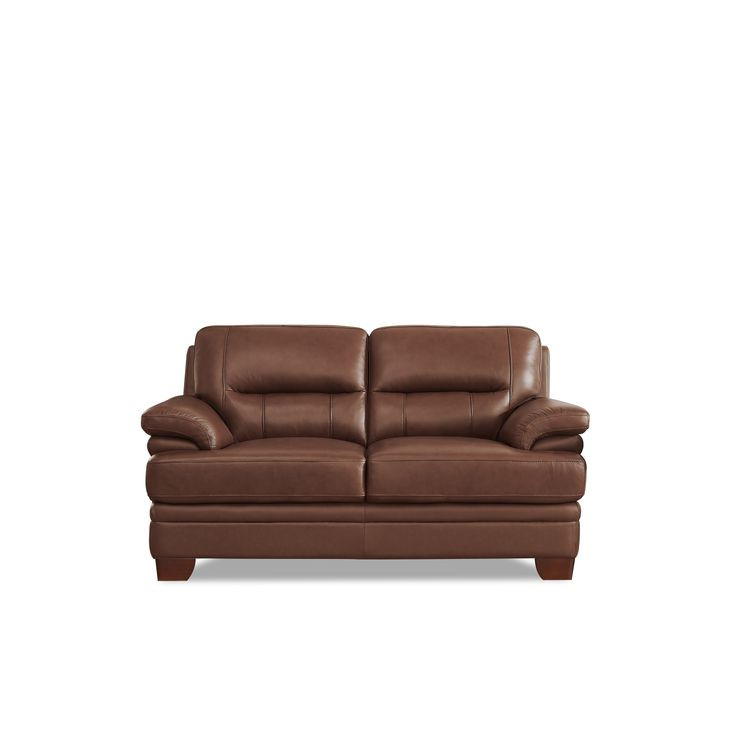 Calizor Pecan Leather 66" Loveseat