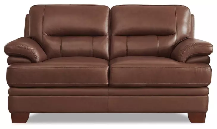 Calizor Pecan Leather 66" Loveseat