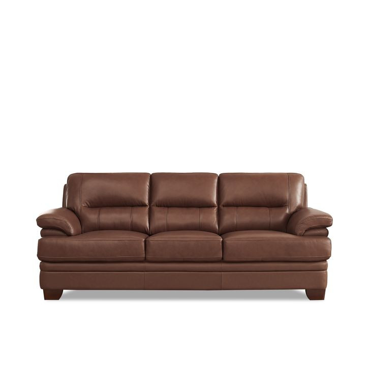 Calizor Pecan Leather 88" Sofa
