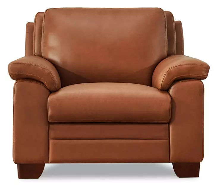 Ironvale Nutmeg Leather Upholstered Accent Chair