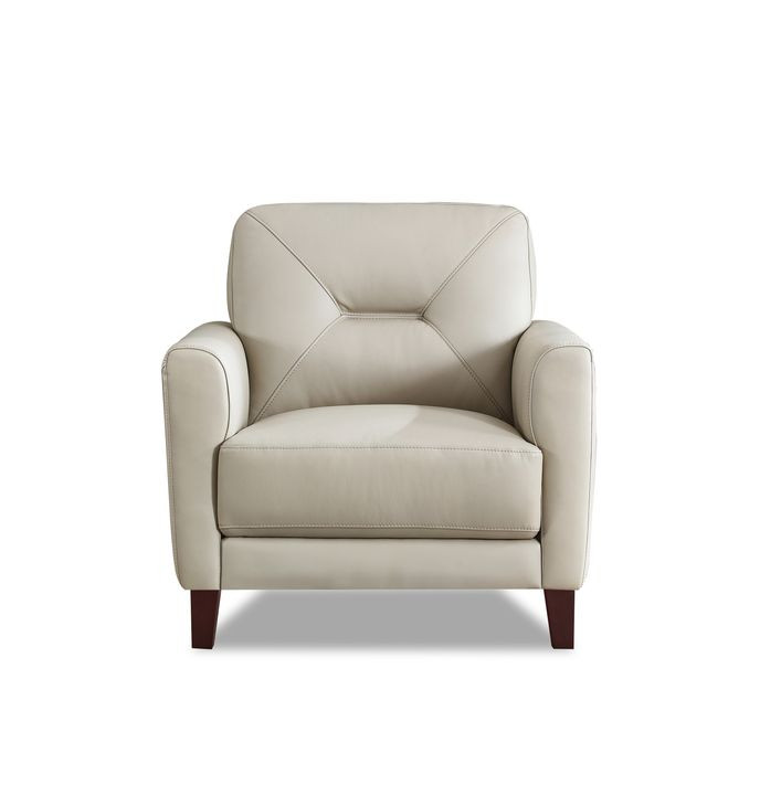 Elowen Vanilla Leather Upholstered Accent Chair