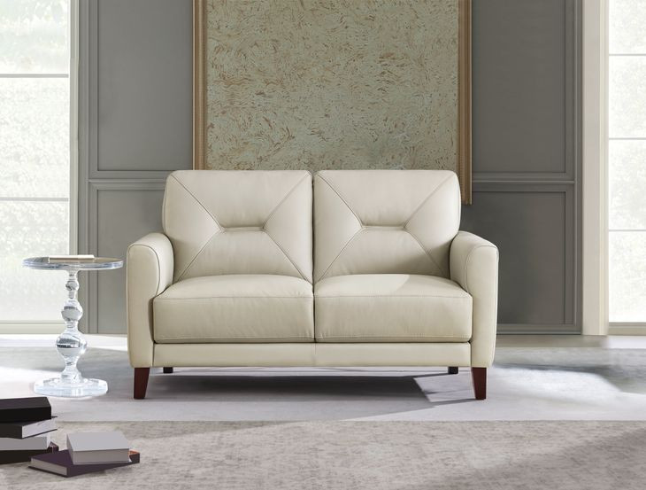 Elowen Vanilla Leather 57" Loveseat