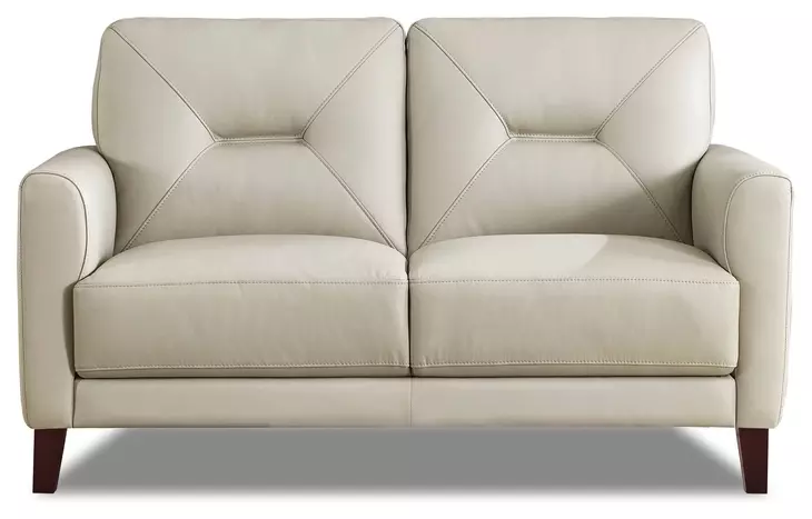 Elowen Vanilla Leather 57" Loveseat