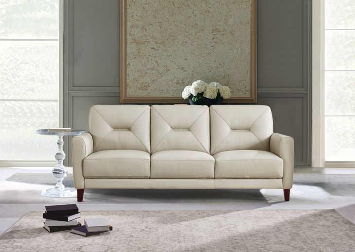 Elowen Vanilla Leather 80" Sofa