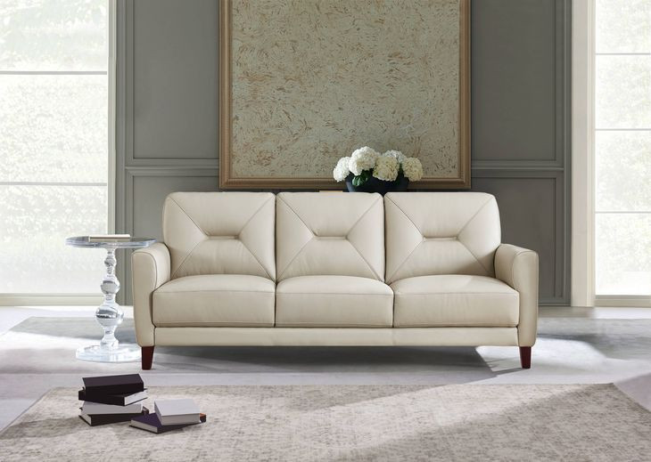 Elowen Vanilla Leather 80" Sofa