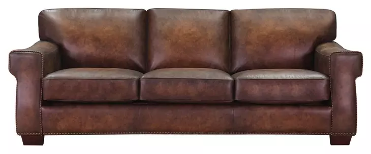 Capton Russet Leather 94" Sofa