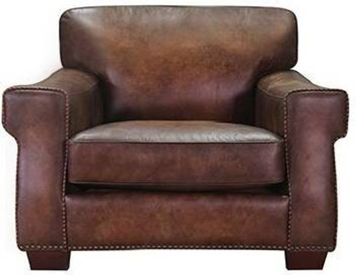 Capton Russet Leather Upholstered Accent Chair