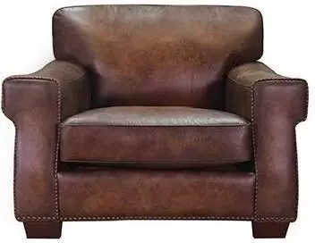 Capton Russet Leather Upholstered Accent Chair
