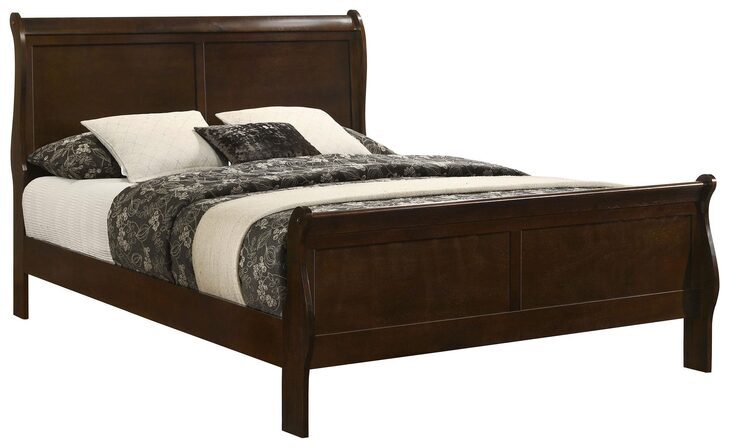 Louis Philippe Cappuccino King Sleigh Bed