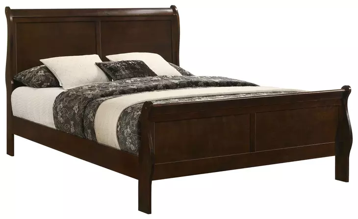 Louis Philippe Cappuccino Queen Sleigh Bed