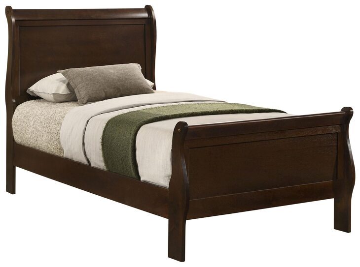 Louis Philippe Cappuccino Twin Sleigh Bed