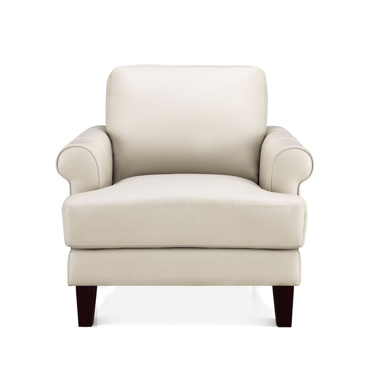 Soleil Vanilla Leather Upholstered Lounge Chair