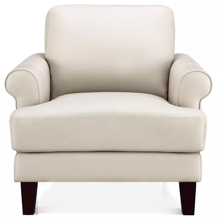 Soleil Vanilla Leather Upholstered Lounge Chair