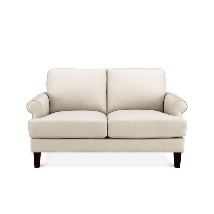 Soleil Vanilla Leather 58" Loveseat