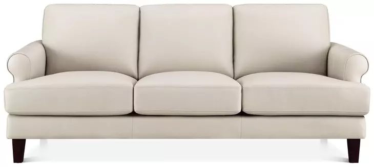 Soleil Vanilla Leather 80" Sofa