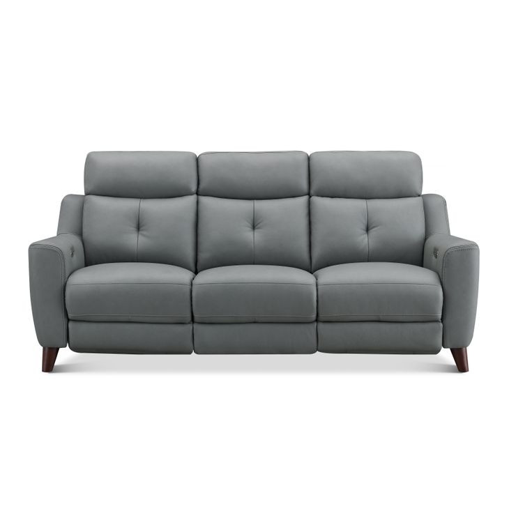 Cordell Slate Leather 86" Zero Gravity Power Reclining Sofa with Power Headrest and USB Charging