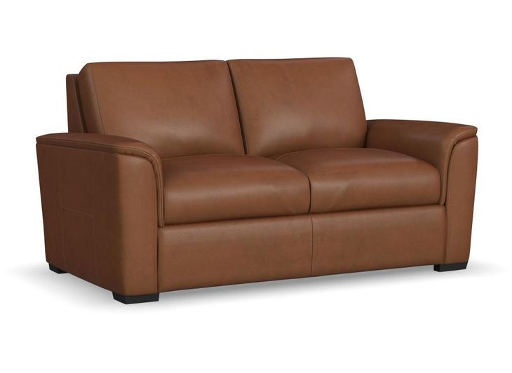 Henry caramel Brown Premium Top Grain Leather Loveseat