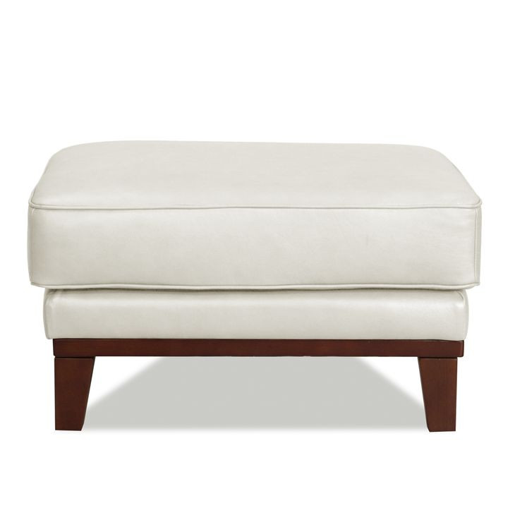 Axton Natural Leather Upholstered Rectangular Ottoman